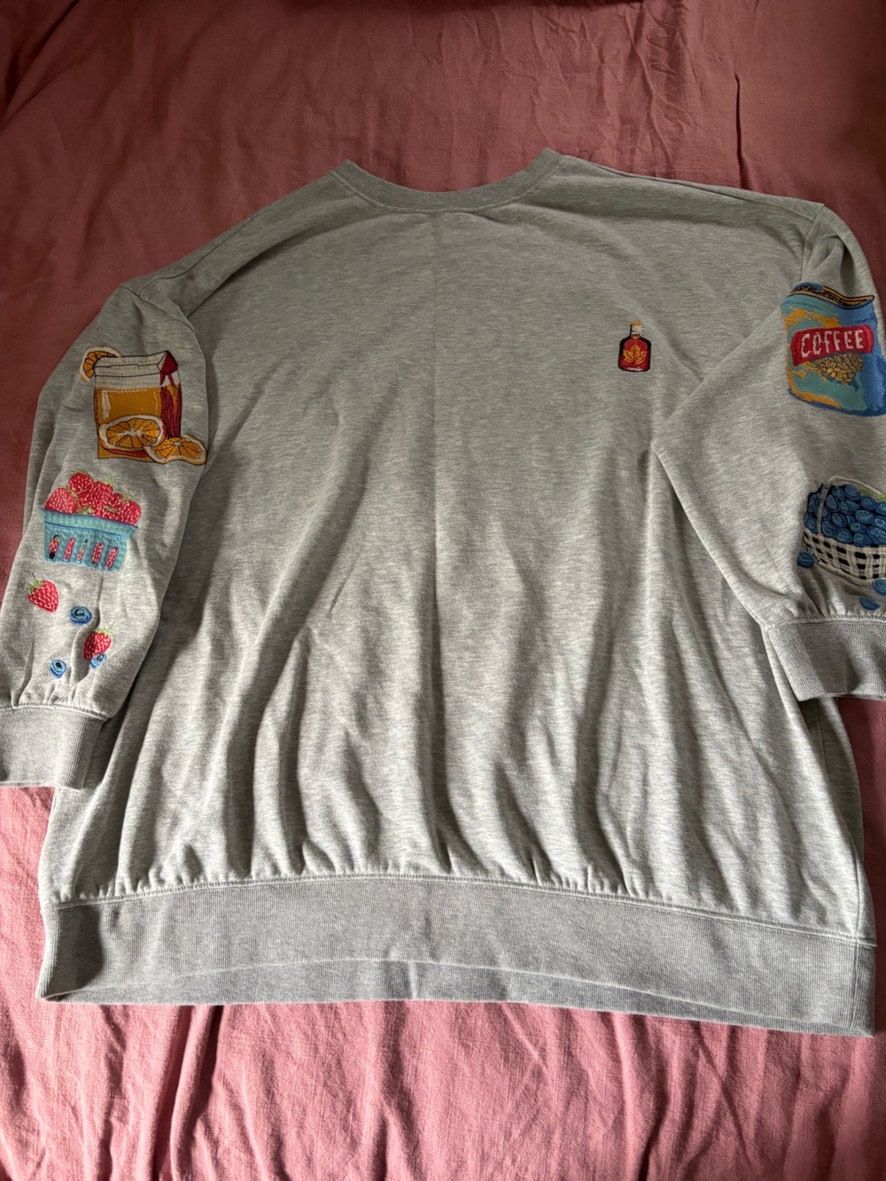 Anthropologie Embroidered Crewneck Sweatshirt Pancake Brunch Sz 1X - Picture 2 of 7